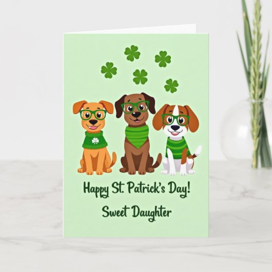 Carte Saint-Patrick Chien Rayé (Devant)