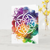Carte Saint-Patrick coloré grunge celtique aquarelle jou (Fleur jaune)
