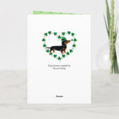 Carte Saint Patrick Day Black et Tan Dachshund Poing (Dos)