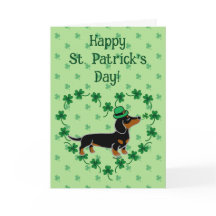 Saint Patrick Day Black et Tan Dachshund Poing