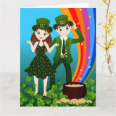 Carte Saint Patrick Day Fête des enfants (Fleur jaune)