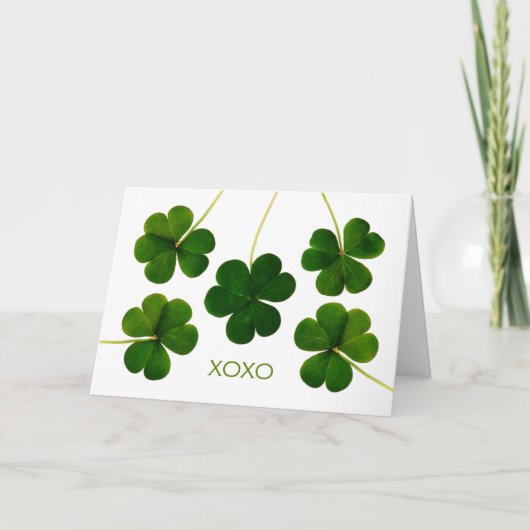 Carte Saint-Patrick Day for Wife, Xoxo Shamrocks (Devant)