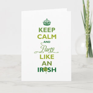 Carte Saint Patrick Gardez Votre Calme Et Fêtez Comme Un