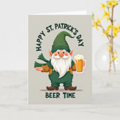 Carte Saint-Patrick Gnome Bière (Fleur jaune)