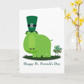 Carte Saint Patrick : HIPPO vert (Fleur jaune)