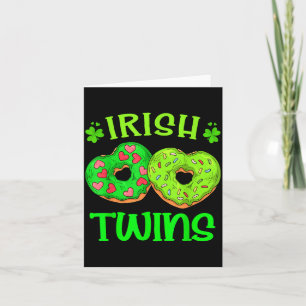 Carte Saint-Patrick irlandais jumeaux amateur de beignet