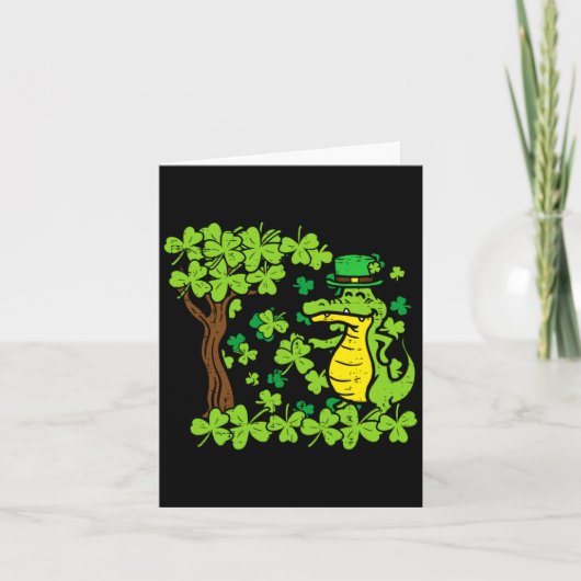 Carte Saint-Patrick Jour Alligator Trèfle Saint-Patty Ho (Devant)