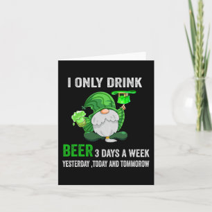 Carte Saint Patrick jour je ne bois de la bière 3 jours 