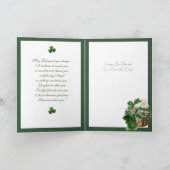 Carte Saint Patrick Panier Shamrock Bénédiction religieu (Intérieur)