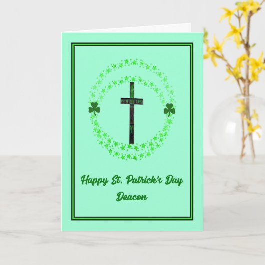 Carte Saint Patrick pour diacre (Fleur jaune)