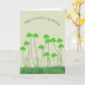 Carte Saint Patrick pour Frère avec Shamrock (Fleur jaune)