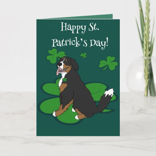 Carte Saint Patrick’s Day Bernese Mountain Dog (Devant)