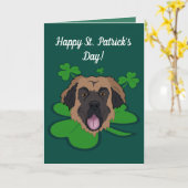 Carte Saint Patrick’s Day Leonberger (Fleur jaune)