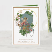 Carte Saint Patrick Shamrock Angel Rosaire Prière (Devant)