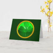 CARTE SAINT PATRICK'S CELTIC HEART, SHAMROCK (Fleur jaune)