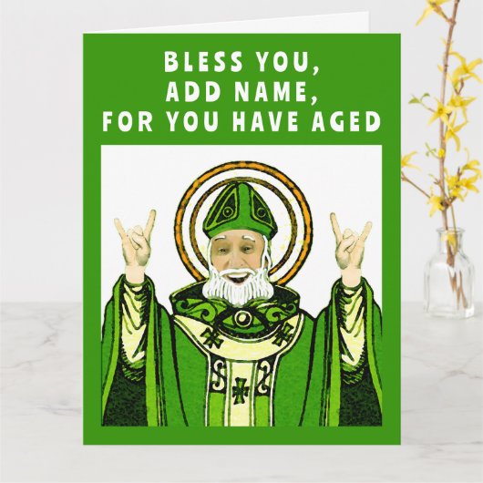 Carte Saint Patrick's Day Anniversaire (Fleur jaune)
