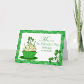Carte Saint Patrick's Day Anniversaire avec Cupcake (Devant)