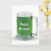 Carte Saint Patrick's Day Anniversaire Bière verte (Fleur jaune)