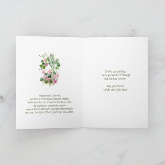 Carte Saint Patrick's Day Anniversaire Croix celtique Ro (Intérieur)