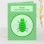 Carte Saint Patricks Day Bee et Shamrocks (Fleur jaune)