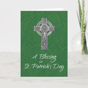 Carte Saint-Patricks Day Bénédiction Irish Crucifix