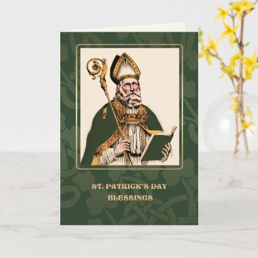 Carte Saint Patrick's Day Bénédictions religieuses (Fleur jaune)