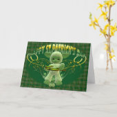 Carte Saint Patrick's Day Blessing card, shamrock vert, (Fleur jaune)