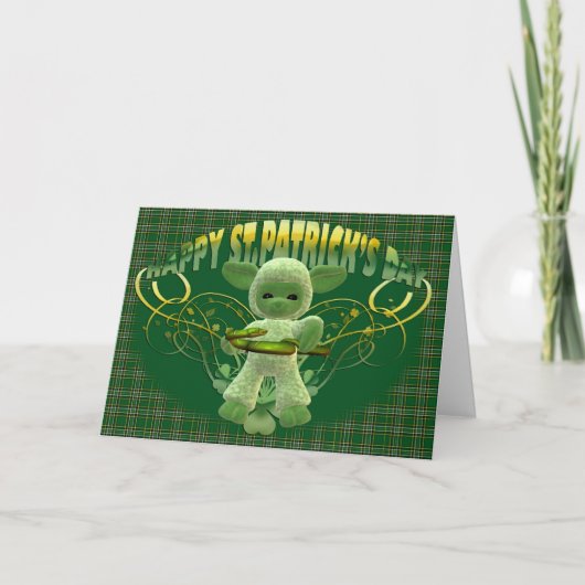 Carte Saint Patrick's Day Blessing card, shamrock vert, (Devant)