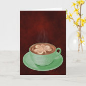Carte Saint Patrick's Day Cappuccino Art (Fleur jaune)