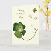 CARTE SAINT PATRICK'S DAY CHALEUREUSES SHAMROCKS DAMES A (Fleur jaune)