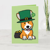 Carte Saint Patrick's Day Corgi Leprechaun Chien Chien C (Devant)