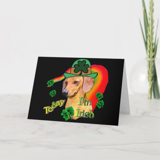 Carte Saint Patrick's Day Dachshund (Devant)