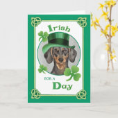 Carte Saint Patrick's Day Dachshund (Fleur jaune)