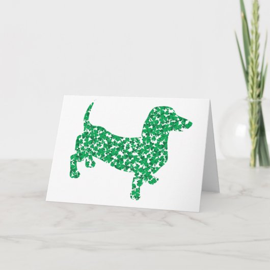 Carte Saint Patrick's Day Dachshund (Devant)