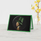 Carte Saint Patrick's Day - Fille avec l'oreille Shamroc (Fleur jaune)