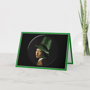 Carte Saint Patrick's Day - Fille avec l'oreille Shamroc