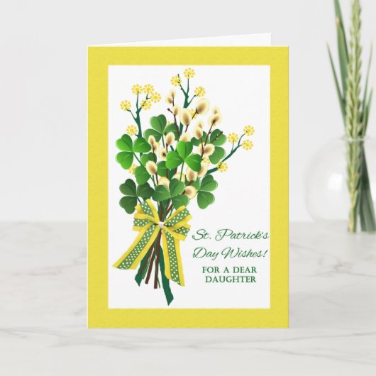 Carte Saint Patrick's Day for Daughter with Shamrock (Devant)