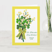 Carte Saint Patrick's Day for Fiancee avec Shamrock (Devant)
