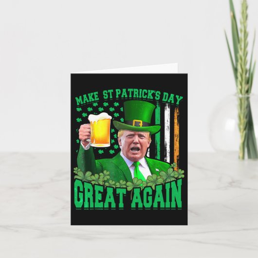 Carte Saint Patrick's Day Great again Funny Trump 3 (Devant)