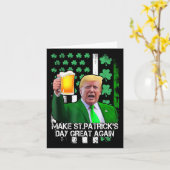 Carte Saint Patrick's Day Great again Funny Trump avec l (Fleur jaune)