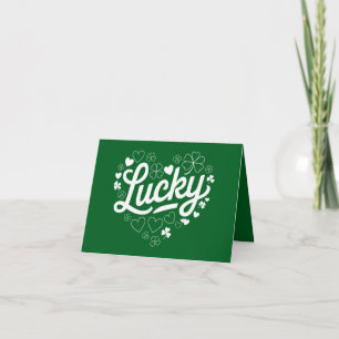 Carte Saint Patrick's Day Heart Lucky Clover Shamrock