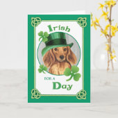 Carte Saint Patrick's Day LonghEI Dachshund (Fleur jaune)
