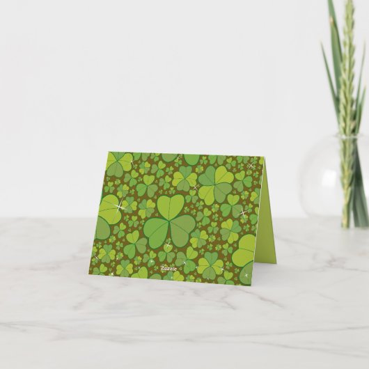 Carte Saint Patrick's Day Lucky Clovers Shamrock irlanda (Dos)
