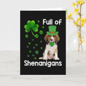 Carte Saint Patrick's Day Lucky Shenanigan Beagle Chien (Fleur jaune)