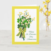 Carte Saint Patrick's Day Mariage Anniversaire Shamrock (Fleur jaune)