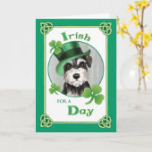 Carte Saint Patrick's Day Miniature Schnauzer (Fleur jaune)