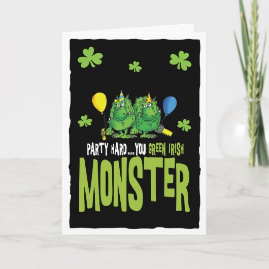 Carte Saint Patrick's day Monster (Devant)