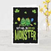 Carte Saint Patrick's day Monster (Fleur jaune)