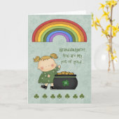 Carte Saint Patrick's Day, Pot of Gold, petite-fille (Fleur jaune)