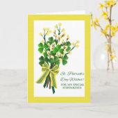 Carte Saint Patrick's Day pour les Stepparents avec Sham (Fleur jaune)